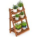 Foldable 3-Tier Solid Wood Plant Stand for Patio Balcony by LJGDeals