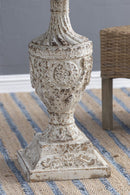 Antique Round Wood Table - Antique White / Gray by HouseOfZazla
