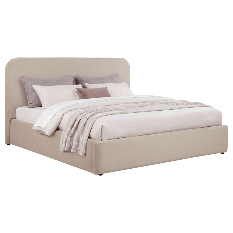 Anders Upholstered Eastern King Storage Lift Platform Bed Beige, photo 5 of 7