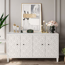 Accent Cabinet 4 Door Wooden Cabinet Sideboard Buffet Server Cabinet Storage Cabinet, For Living Room, Entryway, Hallway, Office, Kitchen And Dining Room - White Wash by HouseOfZazla