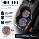 Scalloped Shell on Blue Set of 2 Cup Holder Car Coasters Absorbent Round Sandstone Coasters Gifts for Men or Women, 2.5, Multicolor