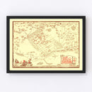 Vintage Map of Santa Barbara, California 1930