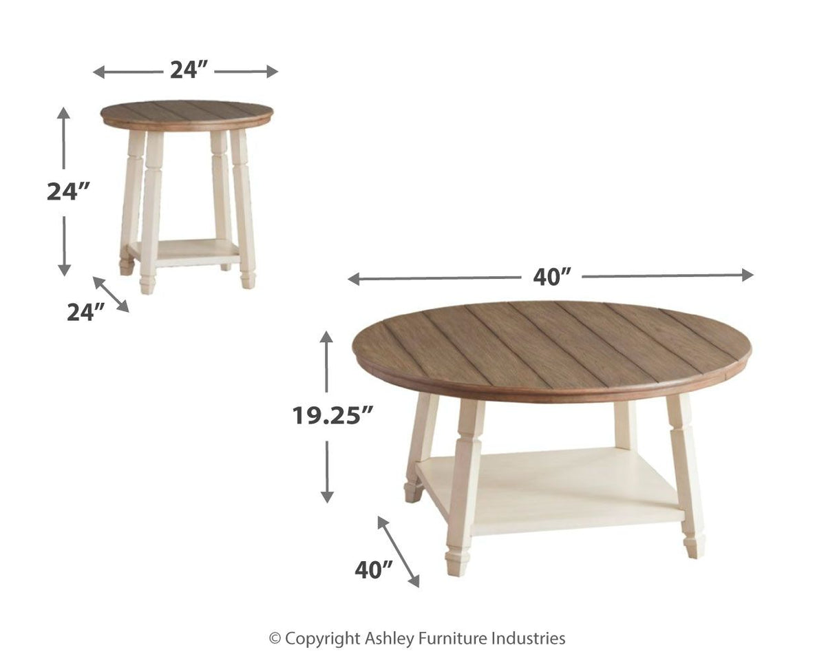 Bolanbrook - Occasional Table Set (Set of 3) - White / Brown / Beige, photo 5 of 5