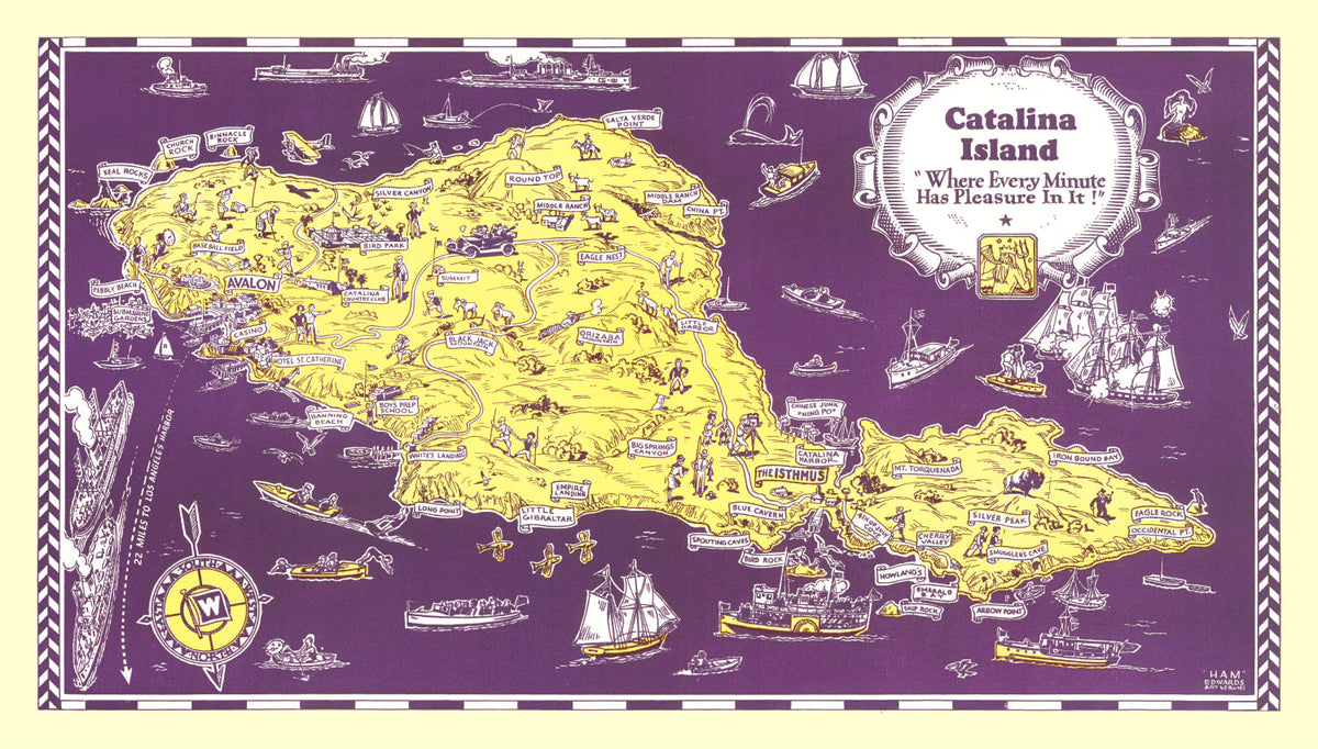 Vintage Catalina Island Map 1931, photo 5 of 5