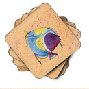 Tropical Fish Foam Coasters Set of 4 Cup Coasters for Indoor Outdoor, Tabletop Protection, Anti Slip, Mouse pad Material