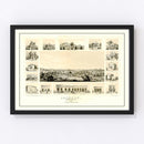 Vintage Map of Jackson, California 1857