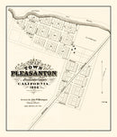 Vintage Map of Pleasanton, California 1869