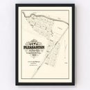 Vintage Map of Pleasanton, California 1869