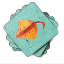 Stingray Foam Coasters Set of 4 Cup Coasters for Indoor Outdoor, Tabletop Protection, Anti Slip, Mouse pad Material