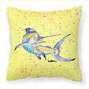 Blue Marlin on Yellow Throw Pillow - 14x14 Decorative Pillow – Art for Your Home & Patio 8533PW1414