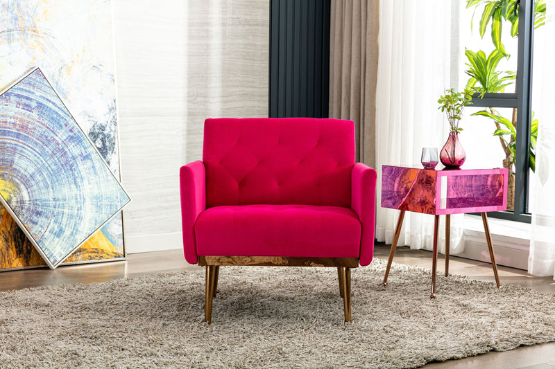 Accent Chair, leisure single sofa with Rose Golden feet