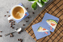 Rainbow Trout on Blue Foam Coasters Set of 4 Cup Coasters for Indoor Outdoor, Tabletop Protection, Anti Slip, Mouse pad Material