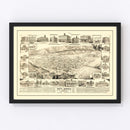 Vintage Map of Santa Barbara, California 1877