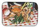 Crab Boil Dish Drying Mat Absorbent Dish Drying Mat Pad for Kitchen Counter Dish Drainer Mat for Countertop, 14 x 21", Multicolor