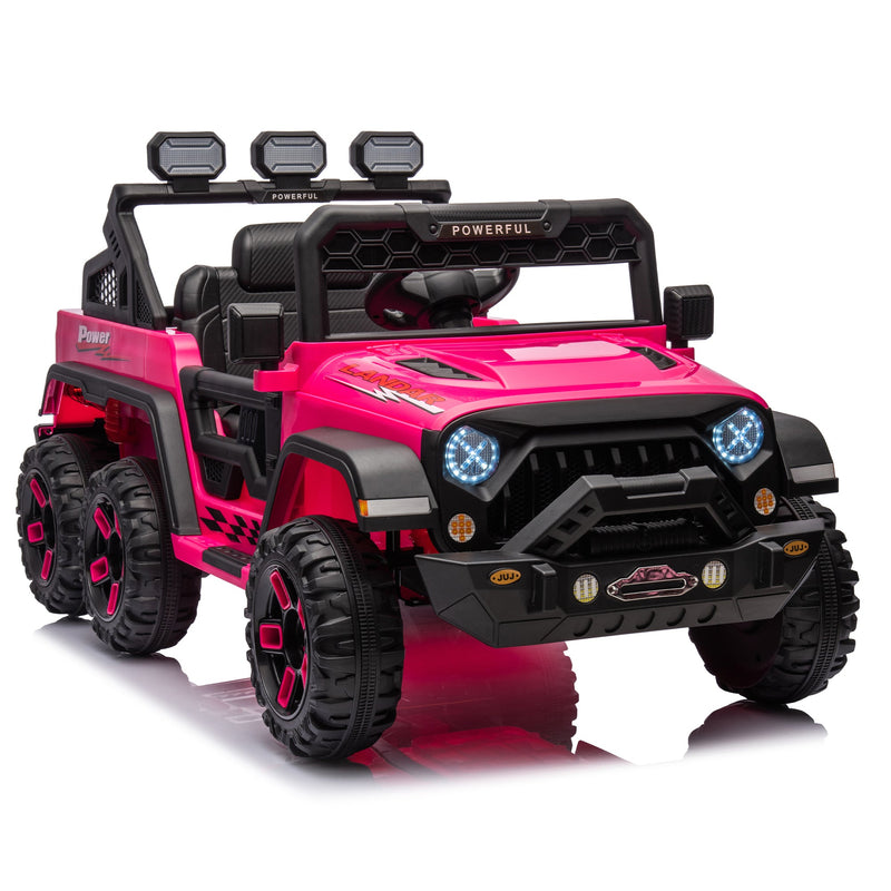 24V Ride On Large PickUp Truck car for Kids,ride On 4WD Toys with Remote Control,Parents Can Assist in Driving,Bluetooth music version,Pickup truck design with spacious storage in the rear.