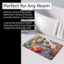 Barq's and Crabs Memory Foam Kitchen Mat Machine Washable Anti-Fatigue Cushion Comfort Bath or Kitchen Rug