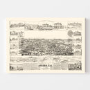Vintage Map of Auburn, California 1887