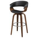 Swivel Bar Stool Elegant Design With Upholstery - Walnut by HouseOfZazla