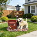 Labrador Puppy Solar Planter Garden Statue by HouseOfZazla