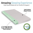 Memory Foam Camping Mattress Foldable, Portable With Water Resistant Cover - Gray by HouseOfZazla