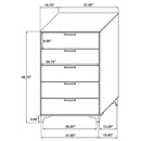 Lexie - 5 Drawer Rectangular Chest - Black