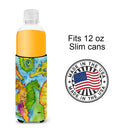Seahorse Slim Can Hugger , Insulated Foam Hugger for 12 oz Slim Cans, Beer Bottles & Water Bottles, Printed in USA