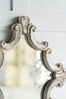 Artistic Diamond Scrollwork Mirror, Home Accent Mirror For Living Room, Entryway, Bedroom, Office - Antique White by HouseOfZazla