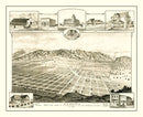 Vintage Map of Alosta, California 1888