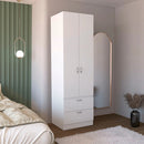 Armoire Organiser, Two Shelves, Rod, Double Door Cabinet Armoire by Unique Piece Furniture