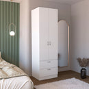 Armoire Organiser, Two Shelves, Rod, Double Door Cabinet Armoire by HouseOfZazla