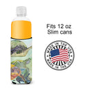 Turtle Loggerhead Slim Can Hugger , Insulated Foam Hugger for 12 oz Slim Cans, Beer Bottles & Water Bottles, Printed in USA