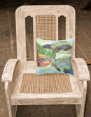Turtle Loggerhead Decorative Throw Pillow 14x14 Indoor Outdoor Accent Cushion, Fabric Cover with Insert for Sofa, Bed, Porch & Living Room