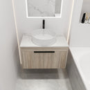 30" Modern Design Float Bathroom Vanity With Ceramic Basin Set, Wall Mounted White Oak Vanity With Soft Close Door, KD-PackingD-Packing Pieces