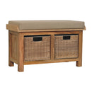 Rattan Basket Linen Bench - Brown by Unique Piece Furniture