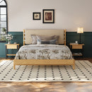 Premium Rubber Wood Platform Bed Frame, Queen Size with Headboard by HouseOfZazla