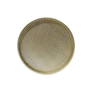 Modern Round Accent Table With Hammered Surface