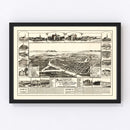 Vintage Map of Marysville & Yuba City, California 1888