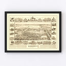 Vintage Map of Modesto, California 1888