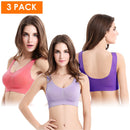 3 Pack Sport Bras For Women Seamless Wire-free Bra Light Support Tank Tops For Fitness Workout Sports Yoga Sleep Wearing