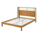 Premium Rubber Wood Platform Queen Bed Frame with Headboard by HouseOfZazla