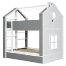 Full Size Bunk Bed with Storage Drawers & Shelves