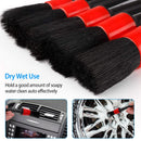 5Pcs Car Detailing Brush Set Detail Gap Cleaner For Automotive Dashboard Air Vent Wheels Cleaning Wet Dry Use