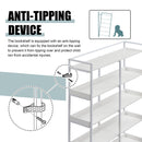 70.8 Inch Tall Bookshelf MDF Boards Stainless Steel Frame, 6-tier Shelves with Back&Side Panel, Adjustable Foot Pads, White