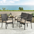 Outdoor Wicker Chairs, 56225.00CHRBRN KD, 4pcs by HouseOfZazla
