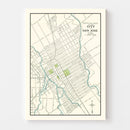Vintage Map of San Jose, California 1899