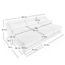Stylish Sofa With Ottoman And Lumbar Pillows, Ergonomic Design by HouseOfZazla