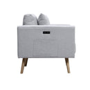 Easton - Fabric Sofa With USB Charging Ports Pockets And Pillows by HouseOfZazla