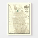 Vintage Map of Berkeley, California 1909