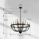 18-Light Industrial Iron Candle Chandelier