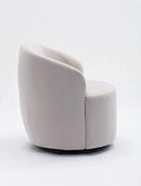 Swivel Accent Armchair Barrel Chair With Powder Coating Metal Ring by HouseOfZazla